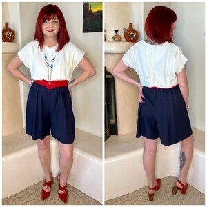 ⚓️Vintage 90s Nautical Belted Romper Skort Suit⚓️